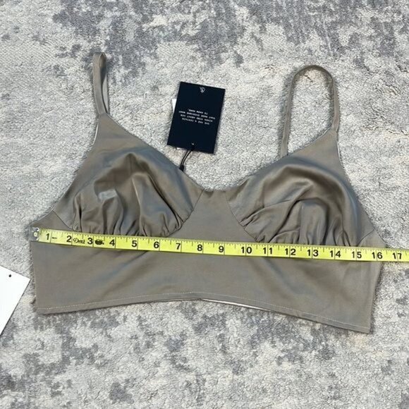 NWT 4th & Reckless Francesca Satin Crop Camisole Silky Top Taupe Brown Sz M - Picture 7 of 12